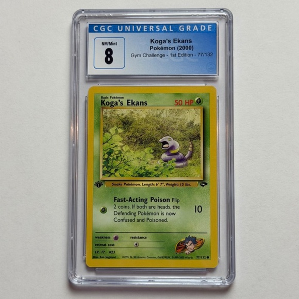 Koga's Ekans 1st Edition 77/132 Gym Challenge 2000 CGC 8 NM/Mint Pokemon Card